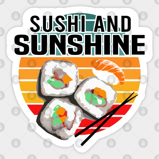 Sushi and Sunshine Retro Vintage Sunset - Cool Summer Sticker by dnlribeiro88